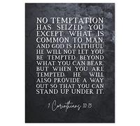 Artery8 1 Corinthians 10:13 He will Not Let You Be Tempted Christian Bible Verse Quote Scripture Typography Art Print Canvas Premium Wall Decor Poster Mural