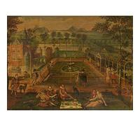 Artery8 16th Century Pleasure Garden Painting Large Wall Art Poster Print Thick Paper 18X24 Inch