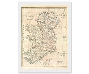 Artery8 1799 Clement Cruttwell Map Ireland Vintage A4 Artwork Framed Wall Art Print
