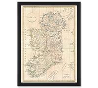 Artery8 1799 Clement Cruttwell Map Ireland Vintage Artwork Framed A3 Wall Art Print