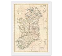Artery8 1799 Clement Cruttwell Map Ireland Vintage Artwork Framed A3 Wall Art Print
