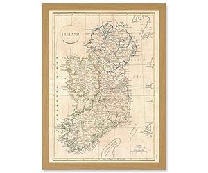 Artery8 1799 Clement Cruttwell Map Ireland Vintage Artwork Framed A3 Wall Art Print