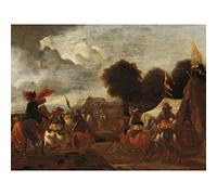 Artery8 17th Century Army Camp Large Wall Art Poster Print Thick Paper 18X24 Inch