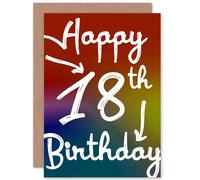 Artery8 18 Eighteen 18th Colourful Birthday Card Artery8 Multicolor