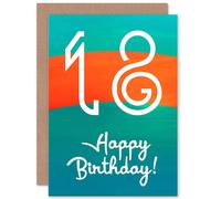 Artery8 18 Eighteen 18th Stripe Dark Birthday Card Artery8 Multicolor