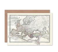 Wee Blue Coo 1850 MAP ROMAN EMPIRE DIVIDED EAST WEST ANCIENT ROME GREETINGS CARD