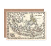 Artery8 1855 Colton Map East Indies Singapore Art Card Artery8 Multicolor