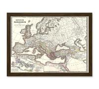1865 Spruner Map The Roman Empire Under Constantine A4 Artwork Framed Wall Art Print Artery8 Brown One Size