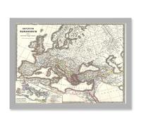 Artery8 1865 Spruner Map The Roman Empire Under Constantine A4 Artwork Framed Wall Art Print in Light Grey Artery8 Light Grey