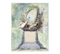 Artery8 18th Century Monument Design Watercolour Schouman Wall Art in Green | Size: W12" x H16" Artery8 Green W12" x H16"