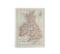 Artery8 1900 British Isles Map Canvas Wall Art Print 12X16 Artwork By Rand Mcnally : Historical Map Print Suited For Office Or Hallway Bringing Heritage Geography And Antique Charm