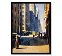 Artery8 1930s 5th Avenue Street View Sunny New York Living Room Artwork Framed Wall Art Print A4