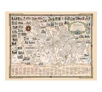 Artery8 1935 Dedham Massachusetts Map by Ernest Dudley Chase Wall Art Print : Whimsical Town Illustration for Living Room or Office Unique Historical Gift for Locals