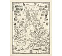 Artery8 1935 Ernest Dudley Chase Pictorial Map British Isles Premium Wall Art Canvas Print 18X24 Inch