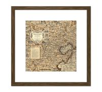 Artery8 1938 Ernest Dudley Chase Map Boston Massachusetts 8X8 Inch Square Wooden Framed Wall Art Print Picture with Mount in Brown Artery8 Brown