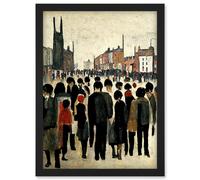 Doppelganger33 LTD 1940 Mid Century Industrial Northern Crowds In Street Cityscape Artwork Framed Wall Art Print A4