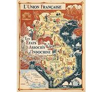 Artery8 1948 Map French Union Associated States Indochina Art Print Canvas Premium Wall Decor Poster Mural