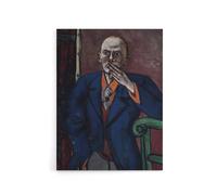 Artery8 1950 Self Portrait With Cigarette Beckmann Canvas Wall Art | Size: W24" x H32" Artery8 Multicolor W24" x H32"