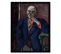 Artery8 1950 Self Portrait With Cigarette Beckmann Framed Wall Art Print | Size: A3 Artery8 Multicolor A3