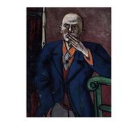 Artery8 1950 Self Portrait With Cigarette Beckmann Wall Art Poster Print | Size: W18" x H24" Artery8 Multicolor W18" x H24"
