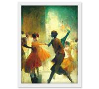 Doppelganger33 LTD 1950's Jazz Club Dancers Degas Style Painting Artwork Framed Wall Art Print A4