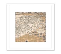Artery8 1960 Ernest Dudley Chase Map Wellesley Massachusetts 8X8 Inch Square Wooden Framed Wall Art Print Picture with Mount in White Artery8 White