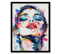 Artery8 1960s Colourful Girl Portrait Modern Art Living Room Artwork Framed Wall Art Print A4