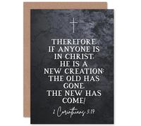 Artery8 2 Corinthians 5:17 Christ A New Creation Old Has Gone New Has Come Christian Bible Verse Quote Scripture Typography Sealed Greeting Card Plus Envelope Blank inside
