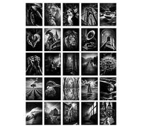 Artery8 50 Pcs Black White Photography Aesthetic Collage Kit Wall Art Prints A6 Set Pack 15x10 cm (6x4") Wall Home Student Boy Girl Teen Room