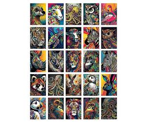 Artery8 50 Pcs Vibrant Colourful Wild Animal Aesthetic Fun Collage Kit Wall Art Prints A6 Set Pack 14.8 x 10.5 cm (5.8 x 4.1) Bedroom Home Student Teen Room Decor Poster