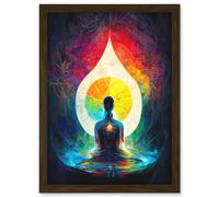 Doppelganger33 LTD 7 Chakra Meditation Energy Rainbow Relaxation Artwork Framed Wall Art Print A4