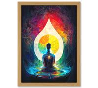 Doppelganger33 LTD 7 Chakra Meditation Energy Rainbow Relaxation Artwork Framed Wall Art Print A4