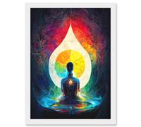 Doppelganger33 LTD 7 Chakra Meditation Energy Rainbow Relaxation Artwork Framed Wall Art Print A4