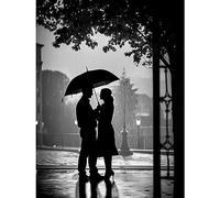 Artery8 A Couple Under an Umbrella Black and White Photo Extra Large XL Wall Art Poster Print