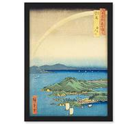 Artery8 A Fine Evening on the Coast, Tsushima Province Tsushima Province Utagawa Hiroshige Japanese Woodblock Artwork Framed A3 Wall Art Print