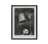 Artery8 A Mask Tolls The Funeral Knell Black Framed Canvas Wall Art Print 12X16 Artwork By Redon : Surreal Dark Artwork Ideal For Study Or Hallway Exploring Mortality Mystery And Symbolism