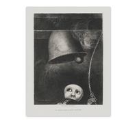 Artery8 A Mask Tolls The Funeral Knell Redon Vintage Wall Art Print Poster in Grey | Size: W12" x H16" Artery8 Grey W12" x H16"