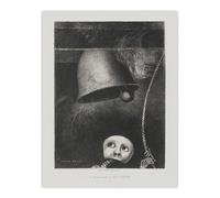 Artery8 A Mask Tolls The Funeral Knell XL Extra Large Wall Art Poster Print 24X32 Artwork By Redon : Surreal Dark Artwork Ideal For Study Or Hallway Exploring Mortality Mystery And Symbolism
