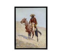 Artery8 A Mexican Vaquero Cowboy Frederic Remington Black Framed Canvas Art | Size: W24" x H32" Artery8 Multicolor W24" x H32"