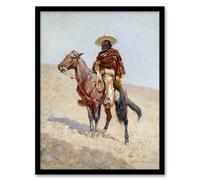 Artery8 A Mexican Vaquero Cowboy Frederic Remington Framed Wall Art Print | Size: A4 Artery8 Multicolor A4