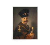 Artery8 A Polish nobleman Rembrandt van Rijn Canvas Wall Art Print | Size: W24" x H32" Artery8 Multicolor W24" x H32"