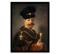Artery8 A Polish nobleman Rembrandt van Rijn Framed Wall Art Print | Size: W12" x H16" Artery8 Multicolor W12" x H16"