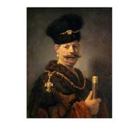 Artery8 A Polish nobleman Rembrandt van Rijn Wall Art Poster Print | Size: W24" x H32" Artery8 Multicolor W24" x H32"