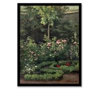 Artery8 A Rose Garden Landscape Camille Pissarro Framed Wall Art Print | Size: A4 Artery8 Multicolor A4