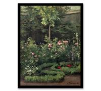 Artery8 A Rose Garden Landscape Camille Pissarro Framed Wall Art Print | Size: W12" x H16" Artery8 Multicolor W12" x H16"