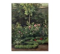 Artery8 A Rose Garden Landscape Camille Pissarro Wall Art Poster Print | Size: W24" x H32" Artery8 Multicolor W24" x H32"