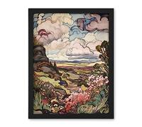 Artery8 A Wild Scottish Landscape on a Cloudy Day Artwork Framed Wall Art Print 18X24 Inch