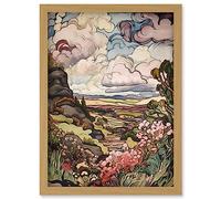 Artery8 A Wild Scottish Landscape on a Cloudy Day Artwork Framed Wall Art Print A4