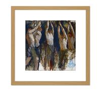Artery8 Abbey Figure Study Spirit Vulcan Painting 8X8 Inch Square Wooden Framed Wall Art Print Picture with Mount in Light Oak Artery8 Light Oak