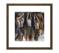 Artery8 Abbey Figure Study Spirit Vulcan Painting 8X8 Inch Square Wooden Framed Wall Art Print Picture with Mount in Brown Artery8 Brown